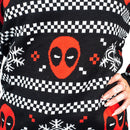 Women's Deadpool Holiday Snow Stripes Ugly Christmas Sweater Fabric