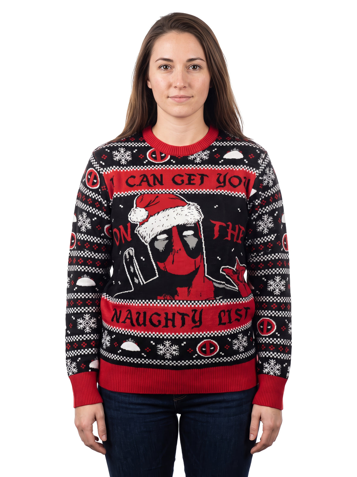 Deadpool Naughty List Adult Unisex Knitted Ugly Christmas Sweater
