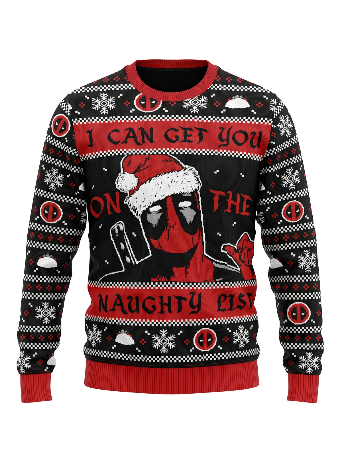 Deadpool Naughty List Adult Unisex Knitted Ugly Christmas Sweater