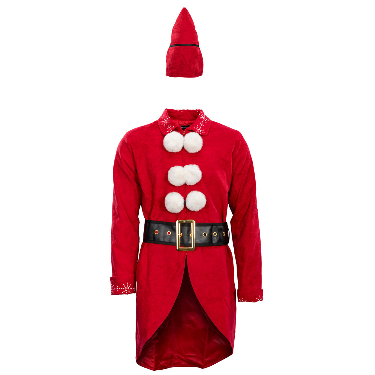 Ming Ming Elf Christmas Holiday Season Suit Adult Halloween Costume Cosplay Set with Jacket, Belt and Hat