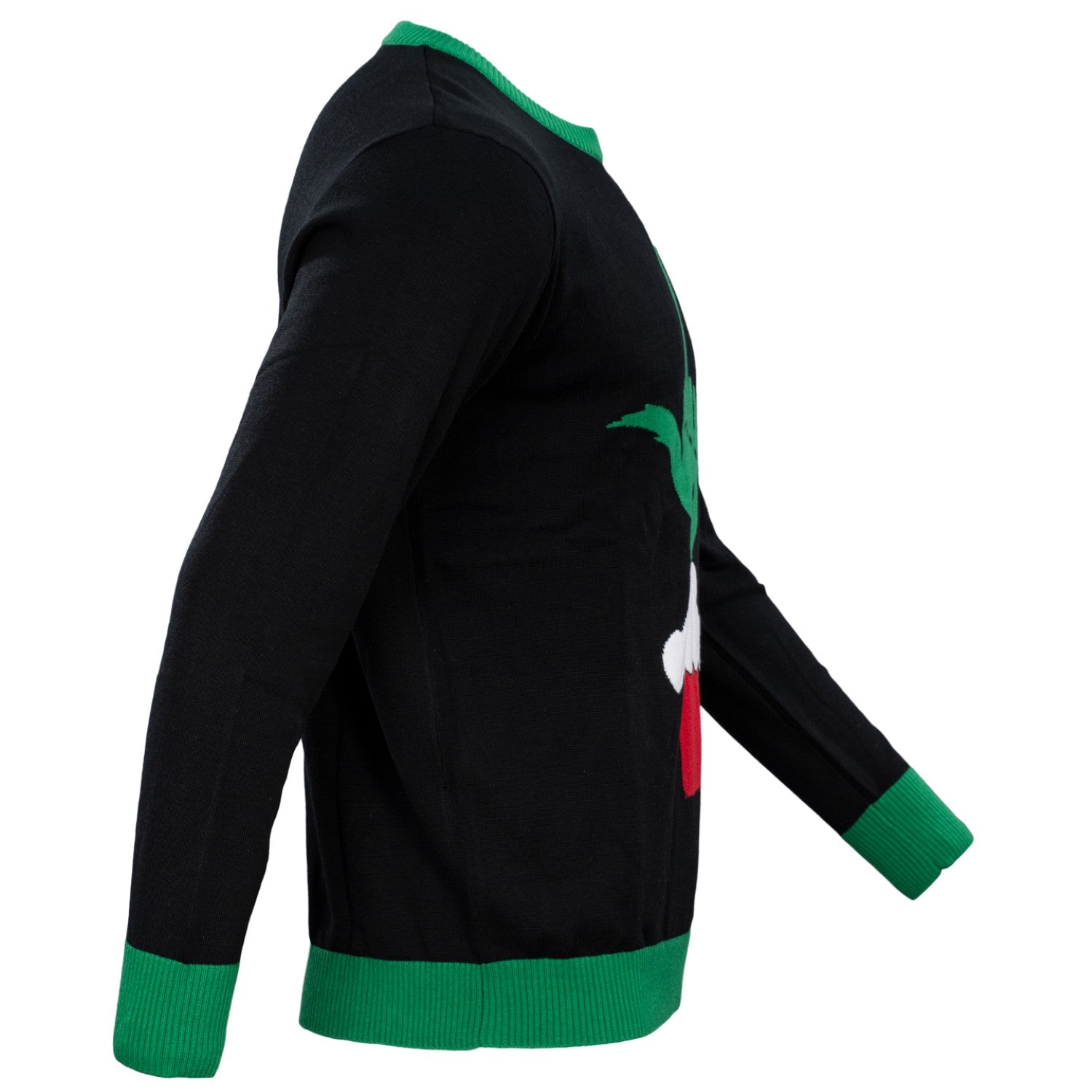 Green Cartoon Monster Middle Finger Adult Unisex Ugly Christmas Sweater