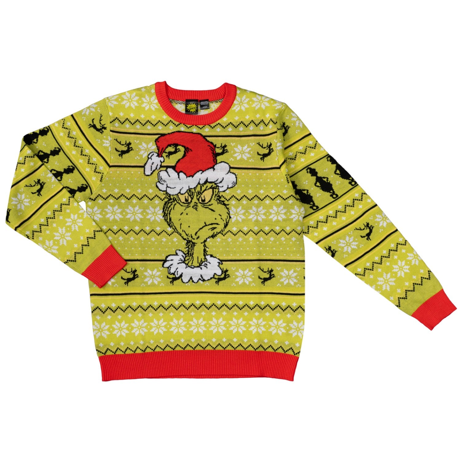 Officially Licensed Feeling Grinchy Santa Hat Adult Ugly Christmas Sweater