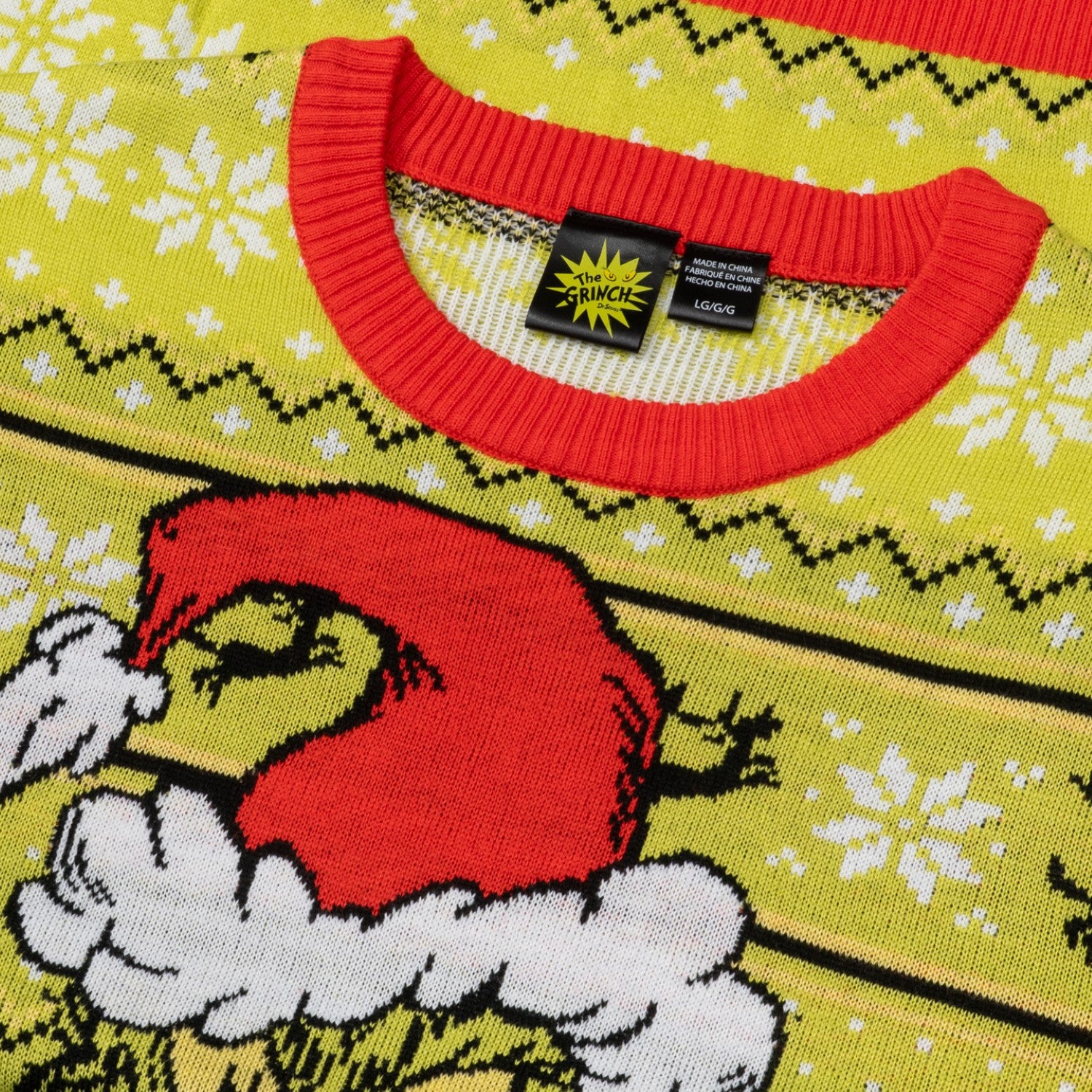 Officially Licensed Feeling Grinchy Santa Hat Adult Ugly Christmas Sweater