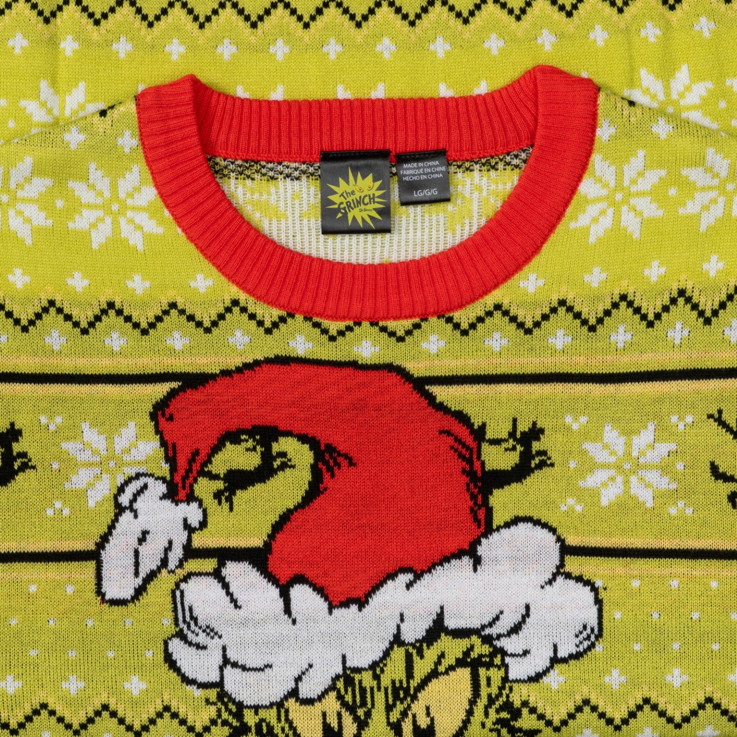 Officially Licensed Feeling Grinchy Santa Hat Adult Ugly Christmas Sweater