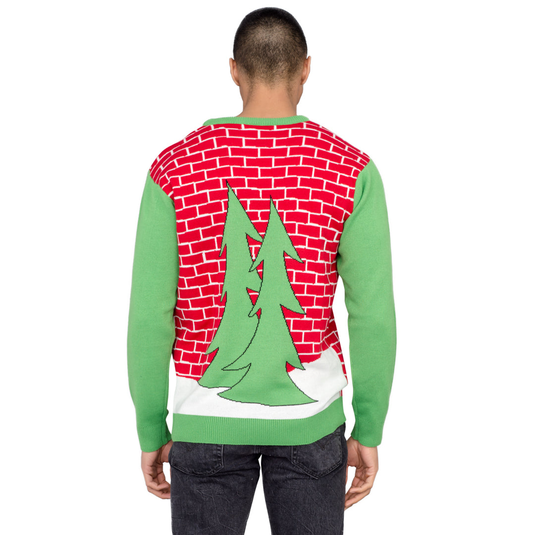 Holiday Cheers! Santa with Beer Holder Stocking Ugly Christmas Sweater