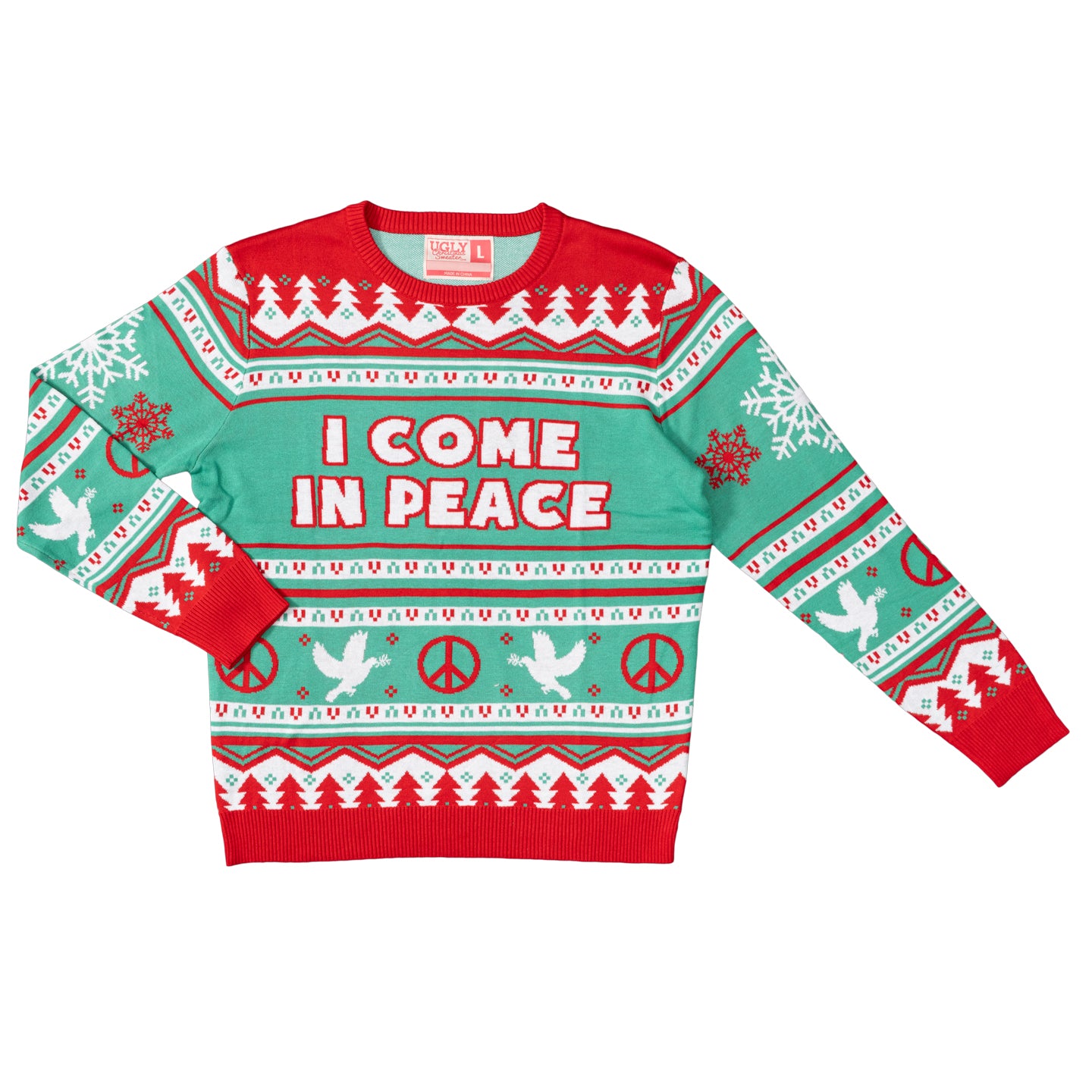 I Come in Peace / Peace Funny Couples Adult Unisex Ugly Christmas Sweaters