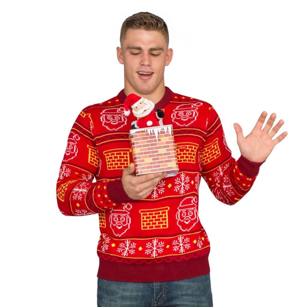 Jack in the Box Santa Claus 3D Ugly Christmas Sweater