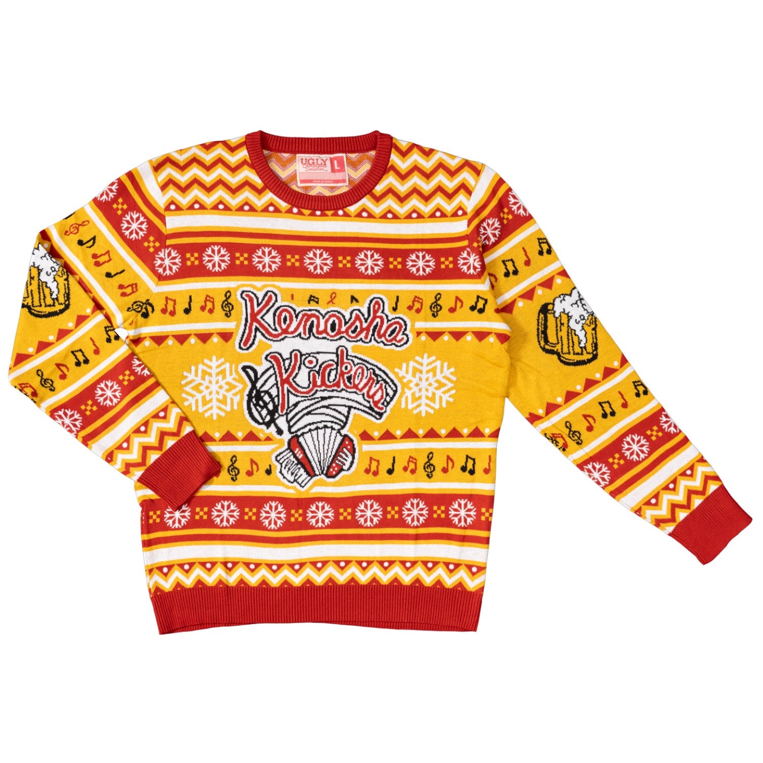 Kenosha Kickers Band Logo Ugly Christmas Sweater