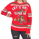 Women's Let's Get Elfed Up Drunken Elves Ugly Christmas Sweater