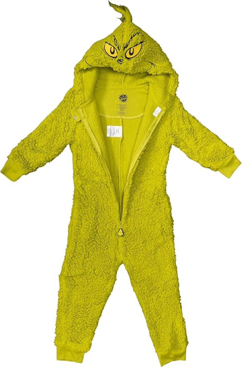 Youth Kids Toddler Grinch Sherpa Union Suit Pajamas Cosplay Costume