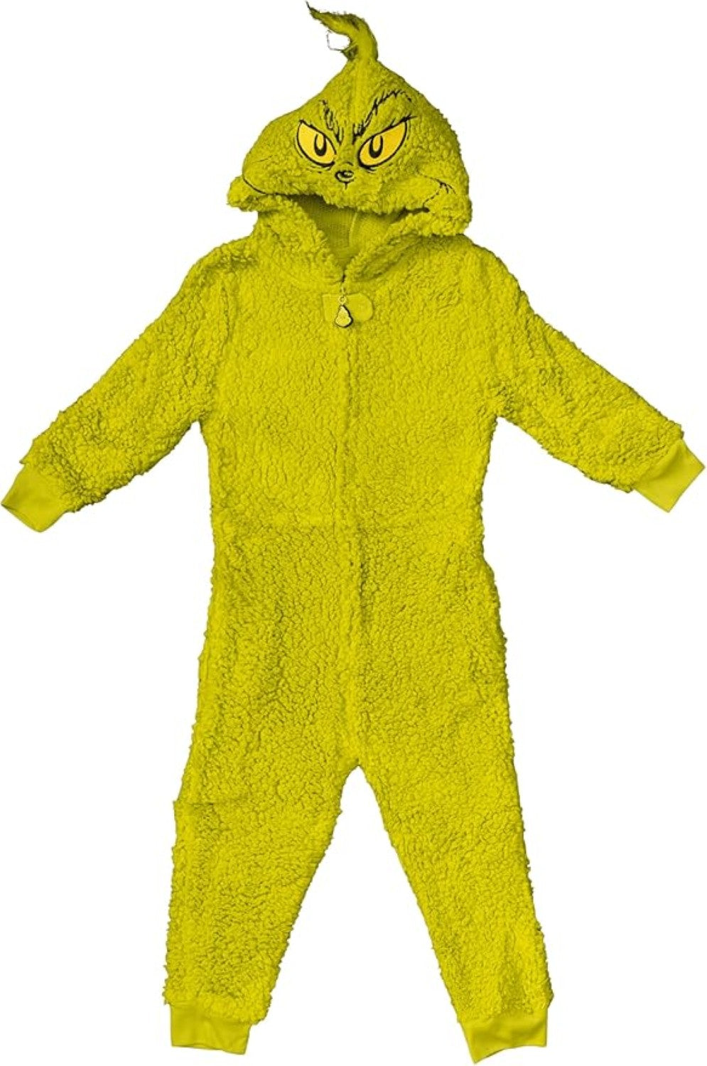 Youth Kids Toddler Grinch Sherpa Union Suit Pajamas Cosplay Costume