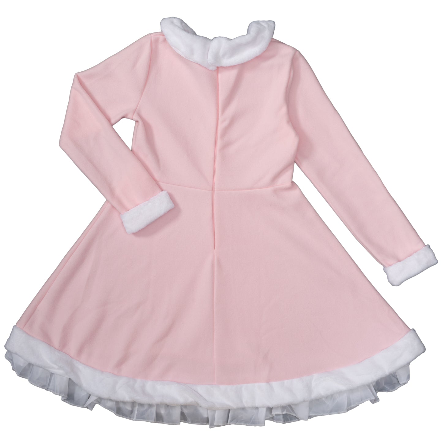 Mrs. Elf Christmas Halloween Costume Adults Holiday Pink Dress, Red Belt & Hat Festive Women’s Elf Outfit