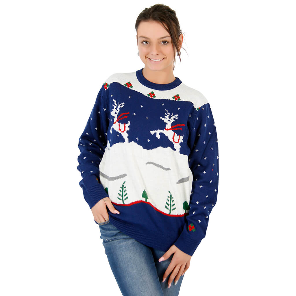 Women's Navy Step Brothers Ugly Christmas Sweater