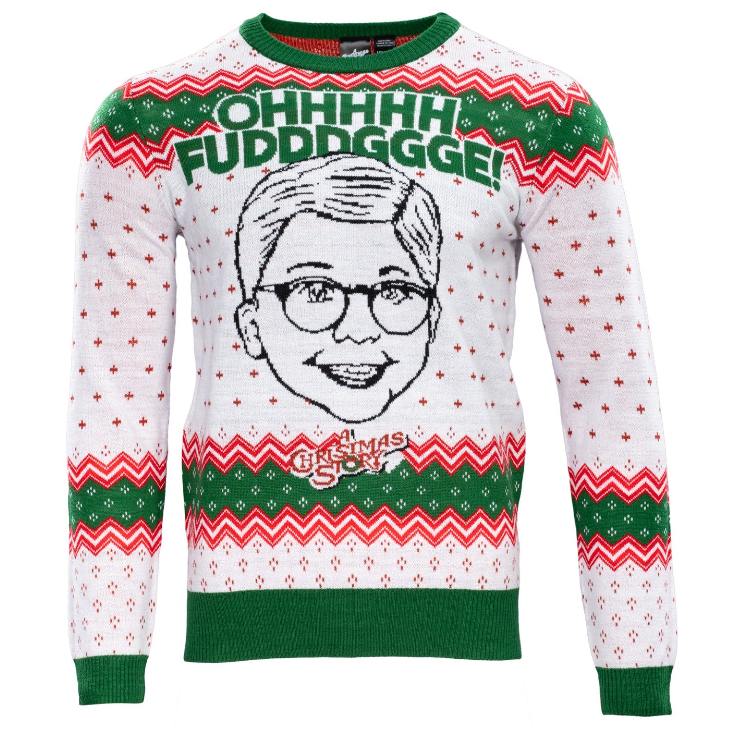 Officially Licensed A Christmas Story Ralphie "Ohh Fuddggee" Adult Unisex Ugly Christmas Sweater