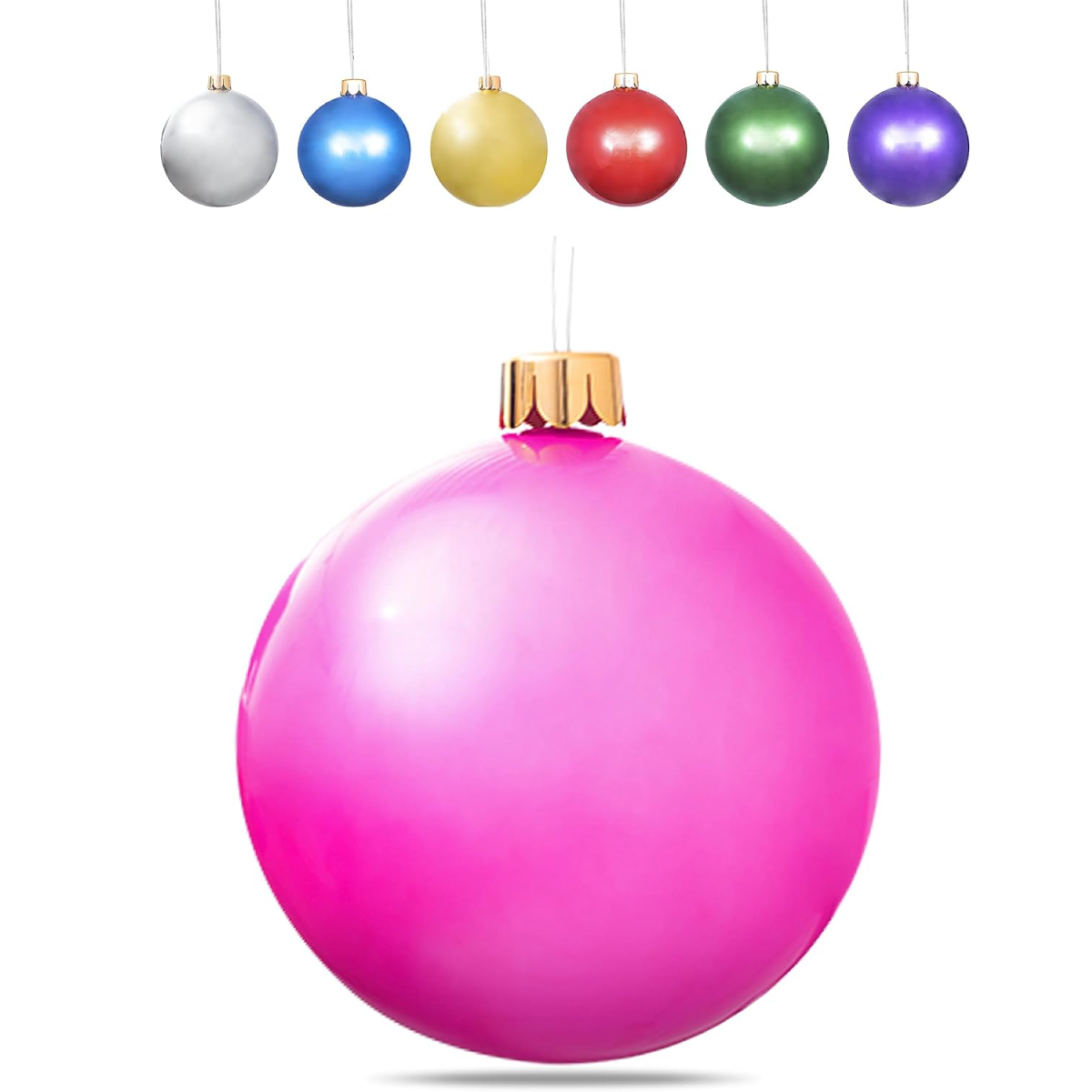 Inflatable Oversized Ornaments Jumbo Christmas Balls 15" 18" 25" or 30" inches Holiday Decorations Indoor Outdoor