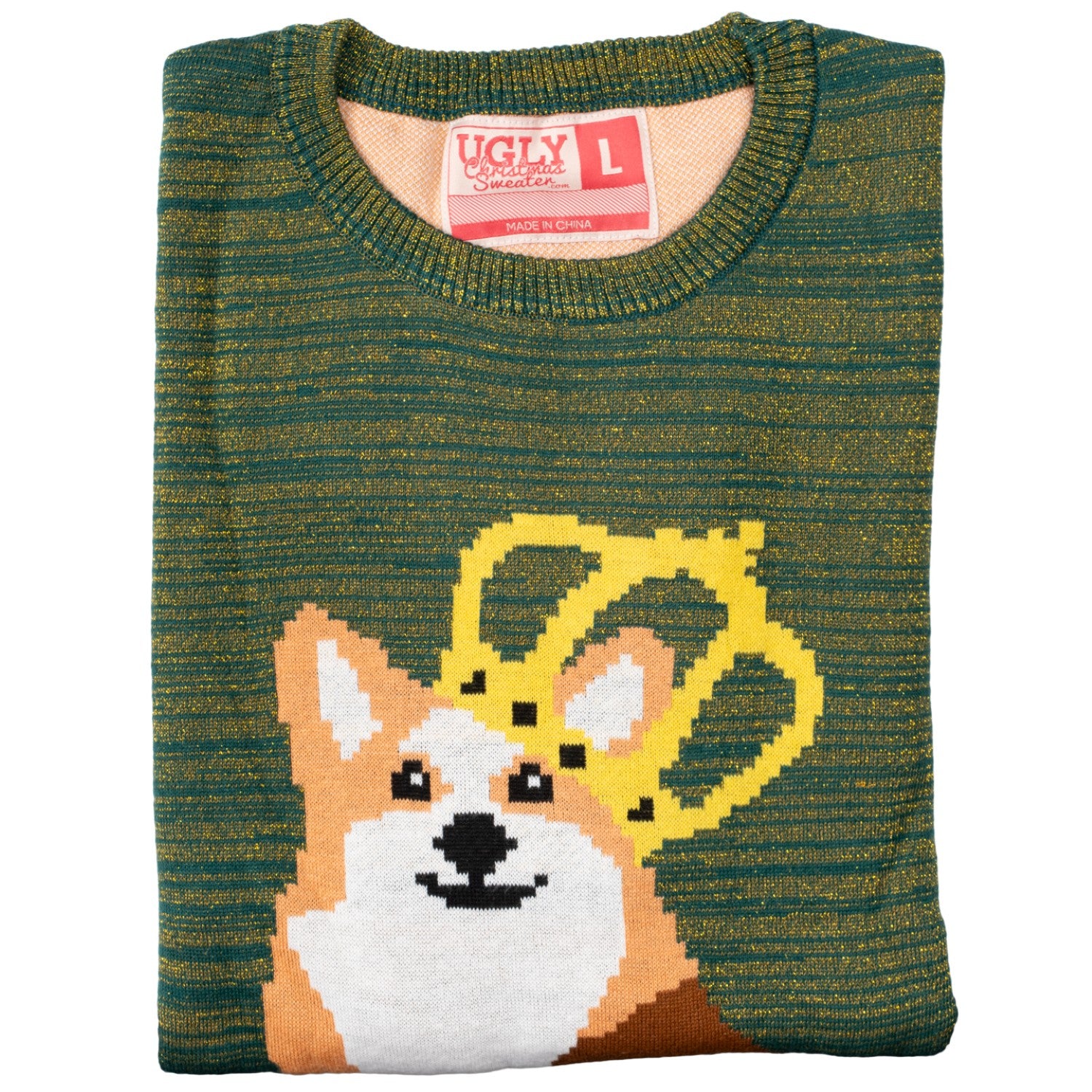 Queen Corgi Dog Lovers Adult Unisex Knitted Xmas Ugly Christmas Sweater