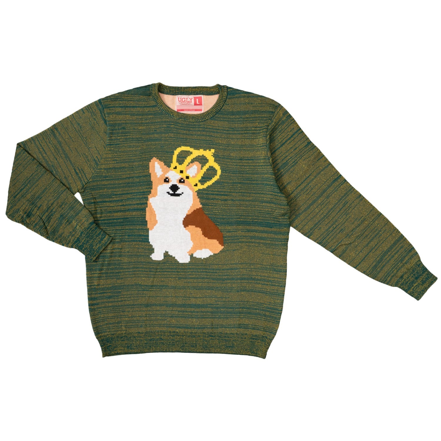Queen Corgi Dog Lovers Adult Unisex Knitted Xmas Ugly Christmas Sweater
