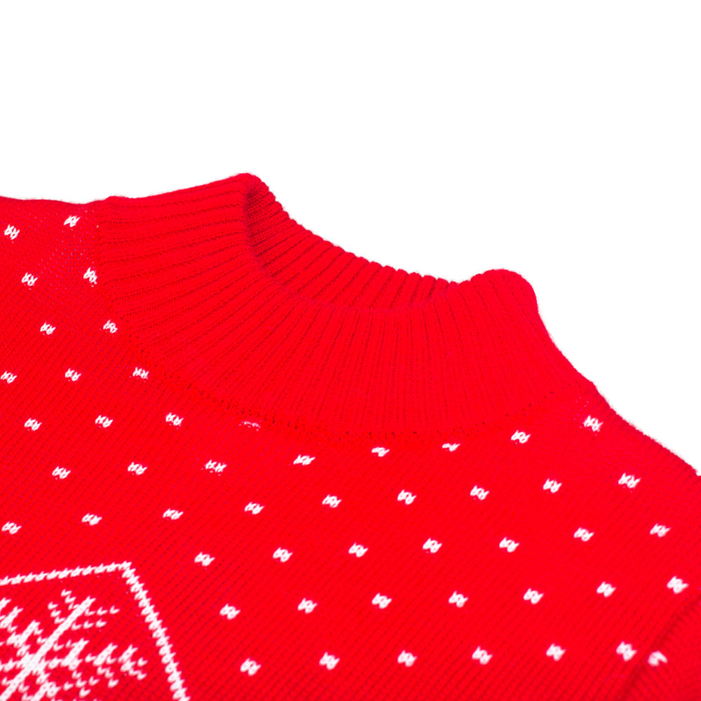 Red Reindeer Womens Ugly Christmas Sweater Dress - L Red Reindeer Womens Ugly Christmas Sweater Dress - L