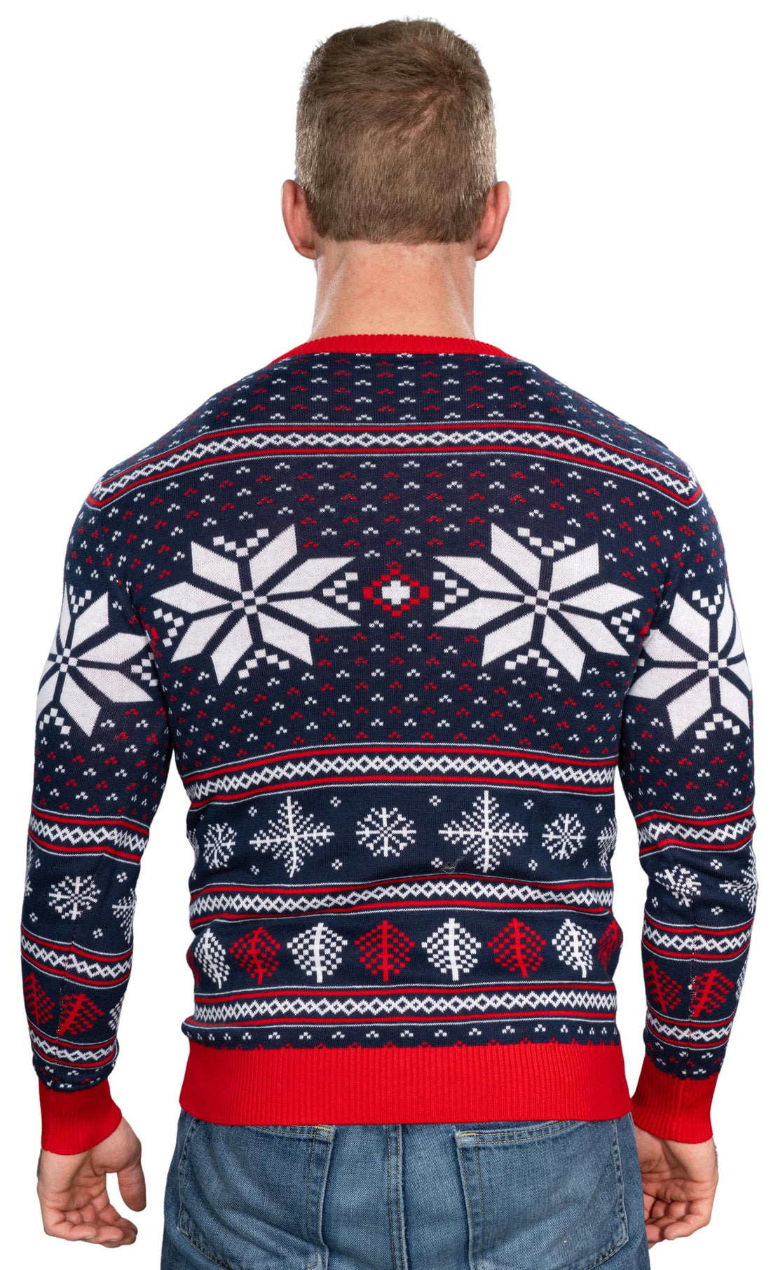 Reindeer Cheers Holiday Season Snowflakes Adult Unisex Fully Knitted U