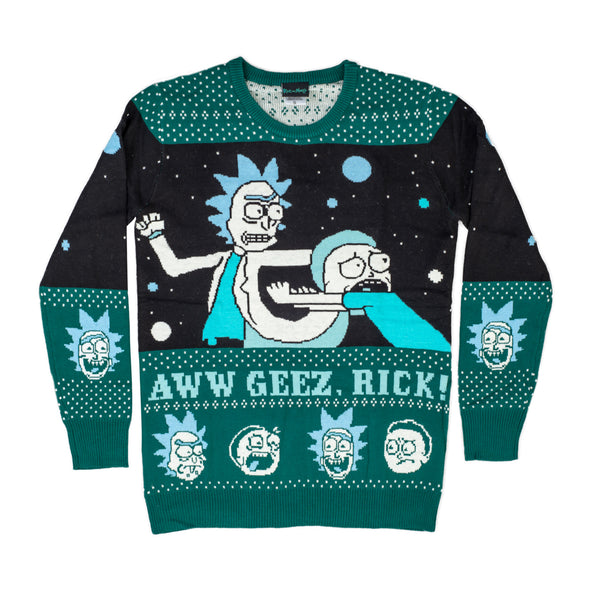 Rick and Morty Aww Geez, Rick Ugly Christmas Sweater
