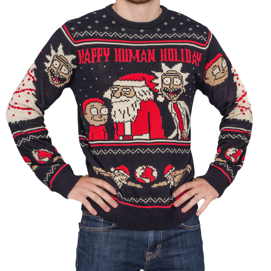 NHL Anaheim Ducks Rick and Morty Ugly Christmas Sweater - LIMITED EDITION