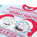 Rick and Morty Holiday Party Light Blue Ugly Christmas Sweater