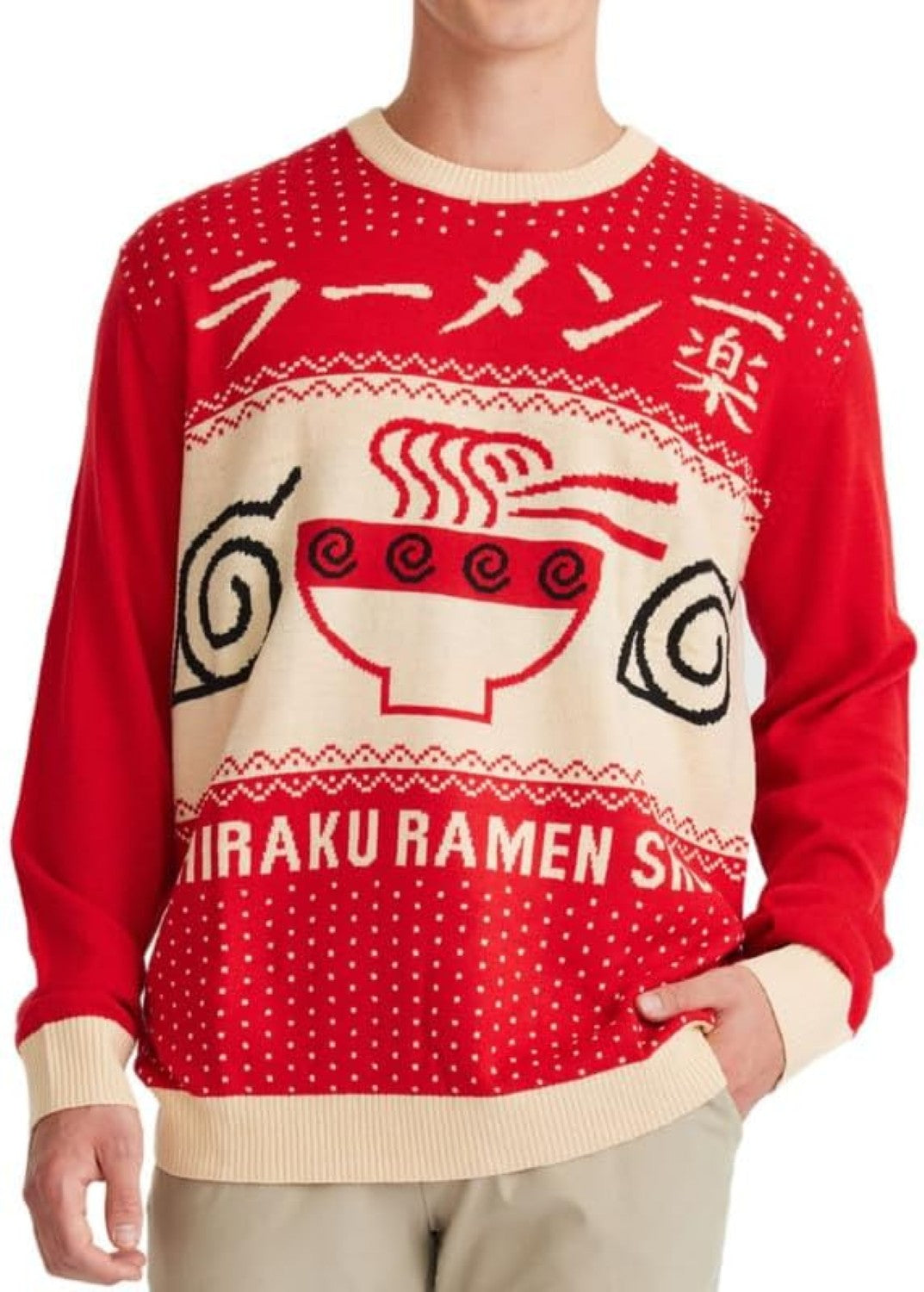 Ripple Junction Naruto Unisex Pullover Ugly Sweater Ichiraku Ramen Bowl