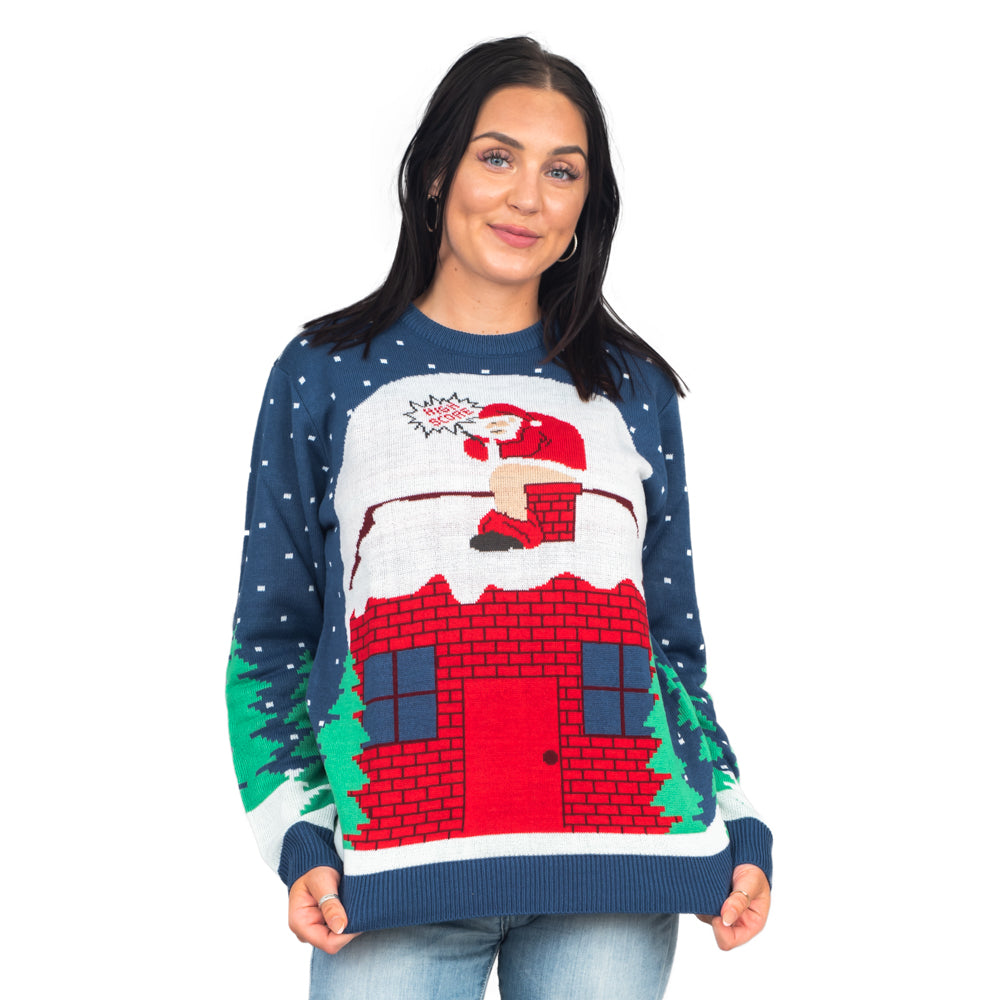 Santa Claus Pooping Chimney Ugly Christmas Sweater