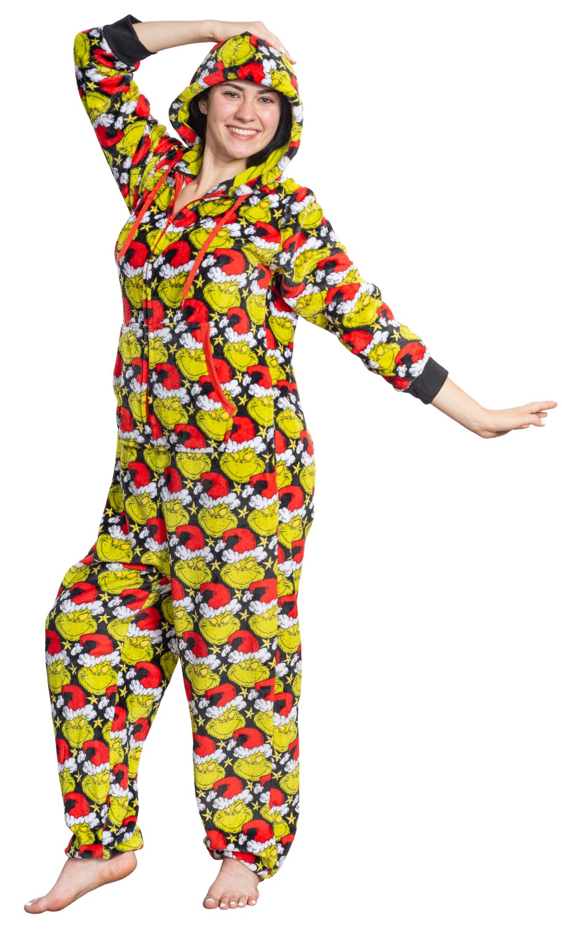 Grinch Christmas Character Onesies For Adults Grinch With Santa