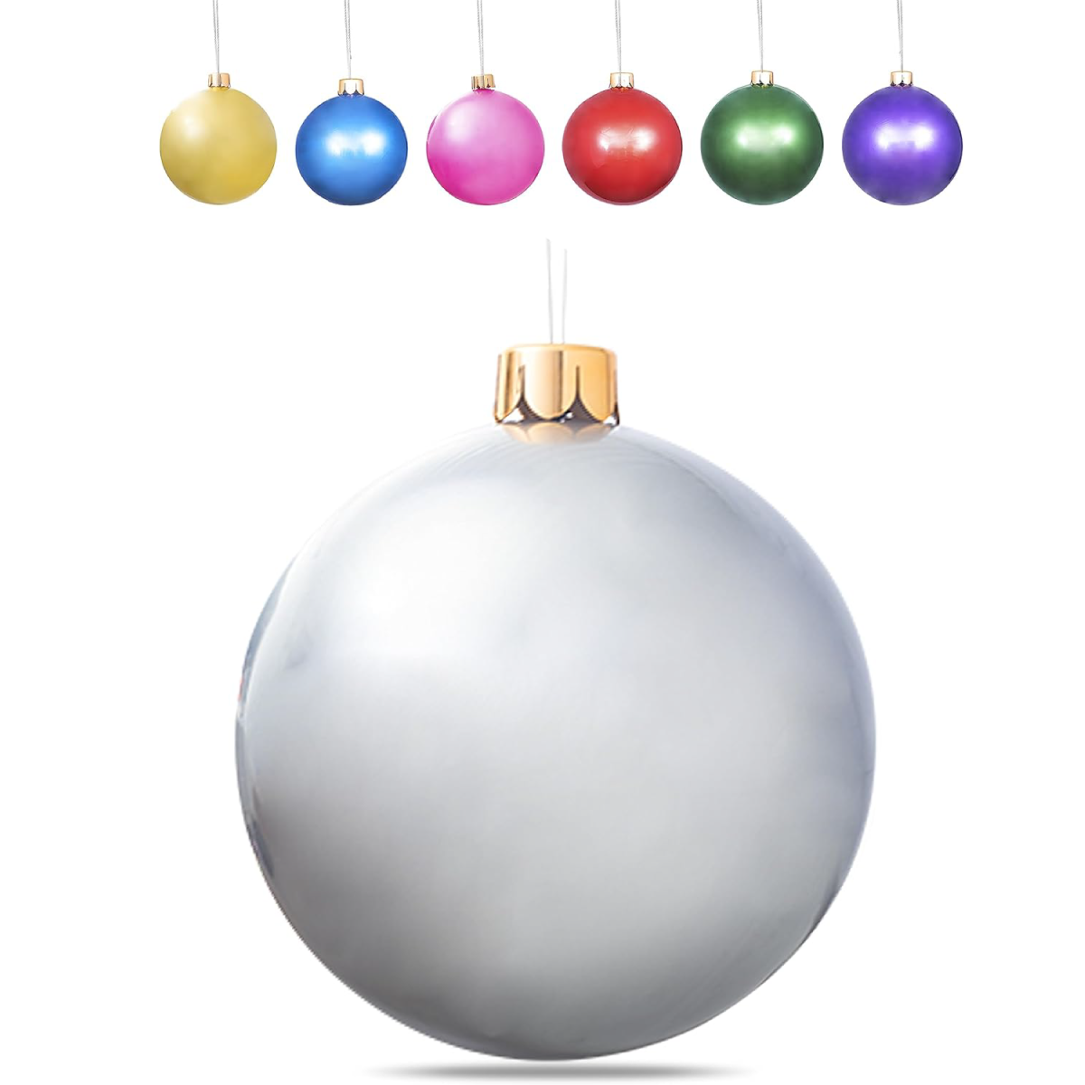 Inflatable Oversized Ornaments Jumbo Christmas Balls 15" 18" 25" or 30" inches Holiday Decorations Indoor Outdoor