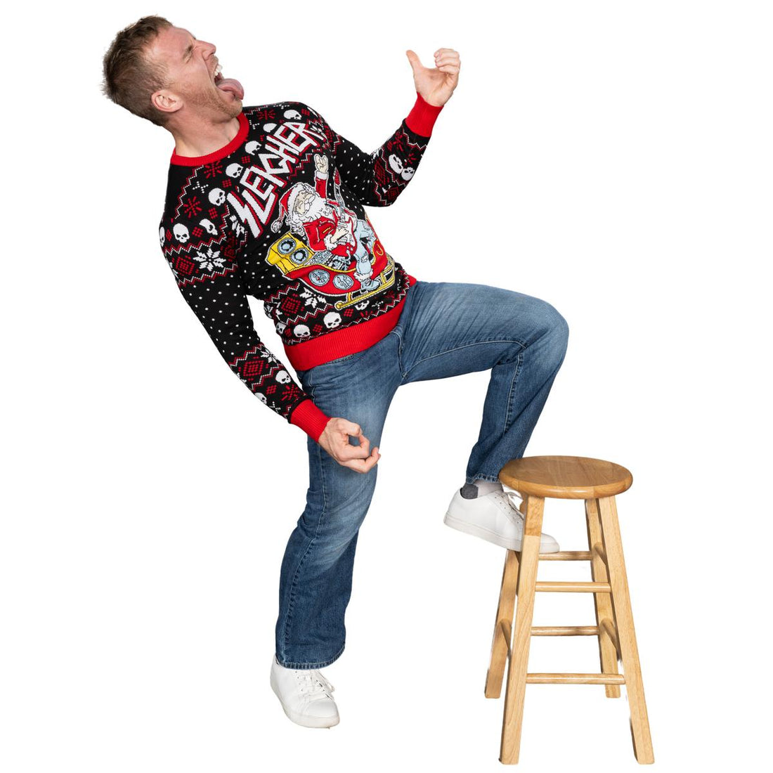 Sweat Rock Santa Christmas : Sweat à Capuche Des