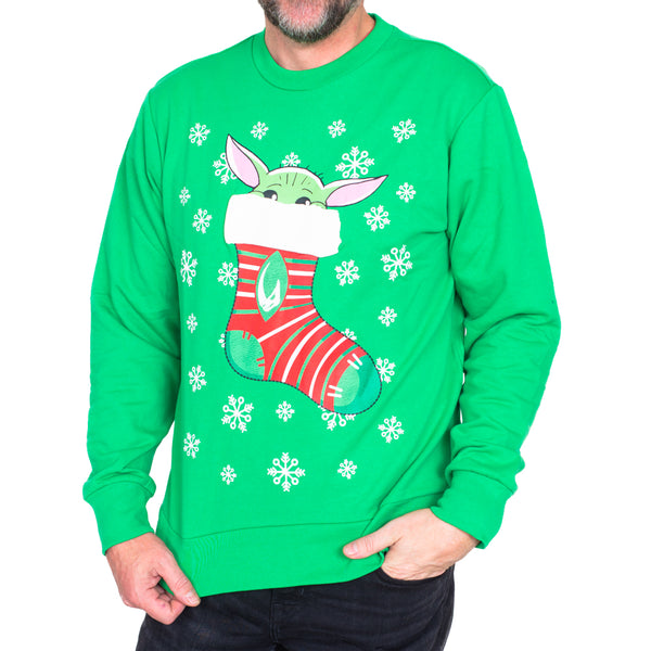 Star Wars The Mandalorian Baby Yoda Stocking Ugly Christmas Sweater