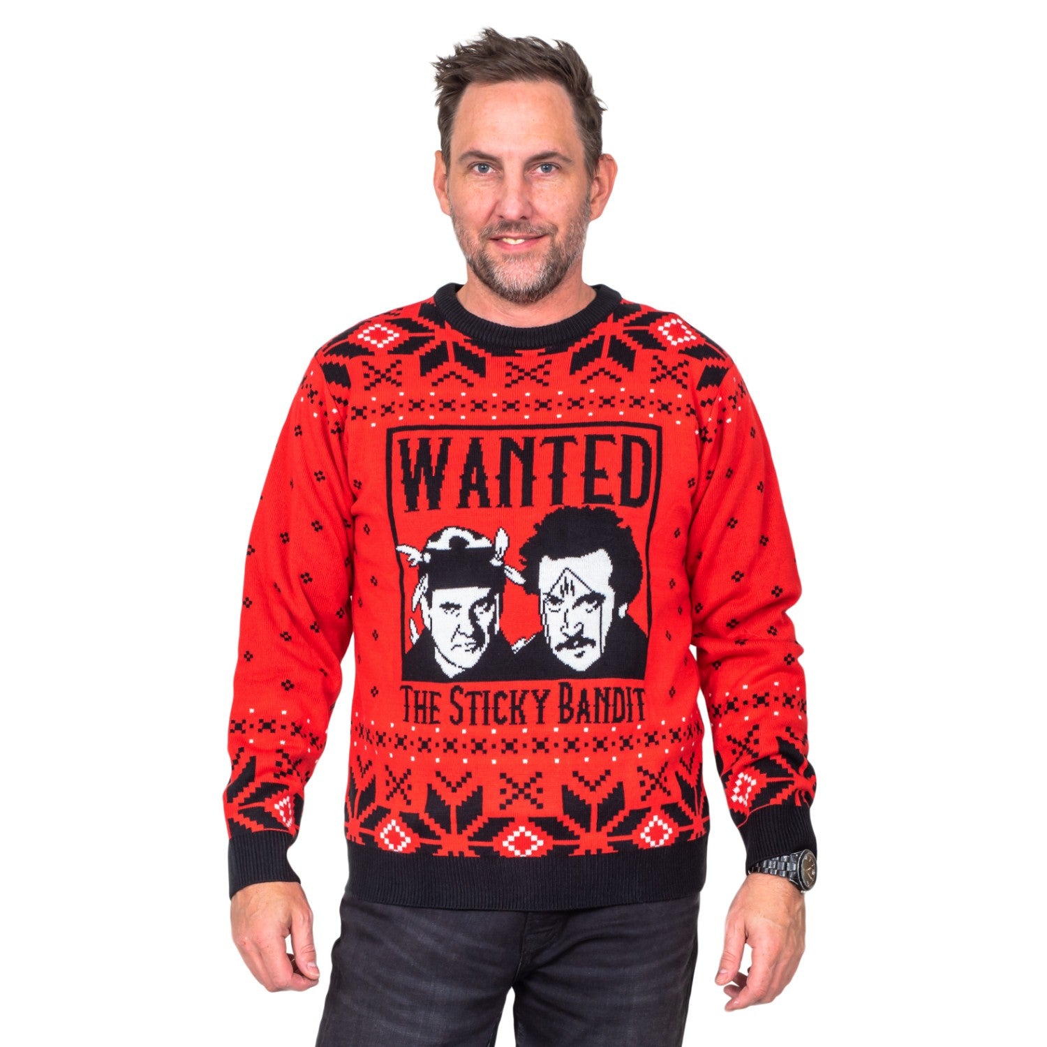 Sticky Bandits 1980s Funny Adult Unisex Holiday Ugly Christmas Sweater