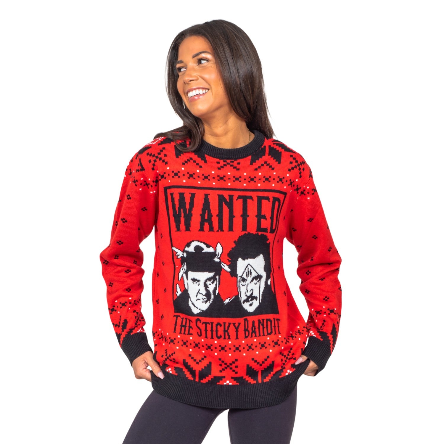 Sticky Bandits 1980s Funny Adult Unisex Holiday Ugly Christmas Sweater