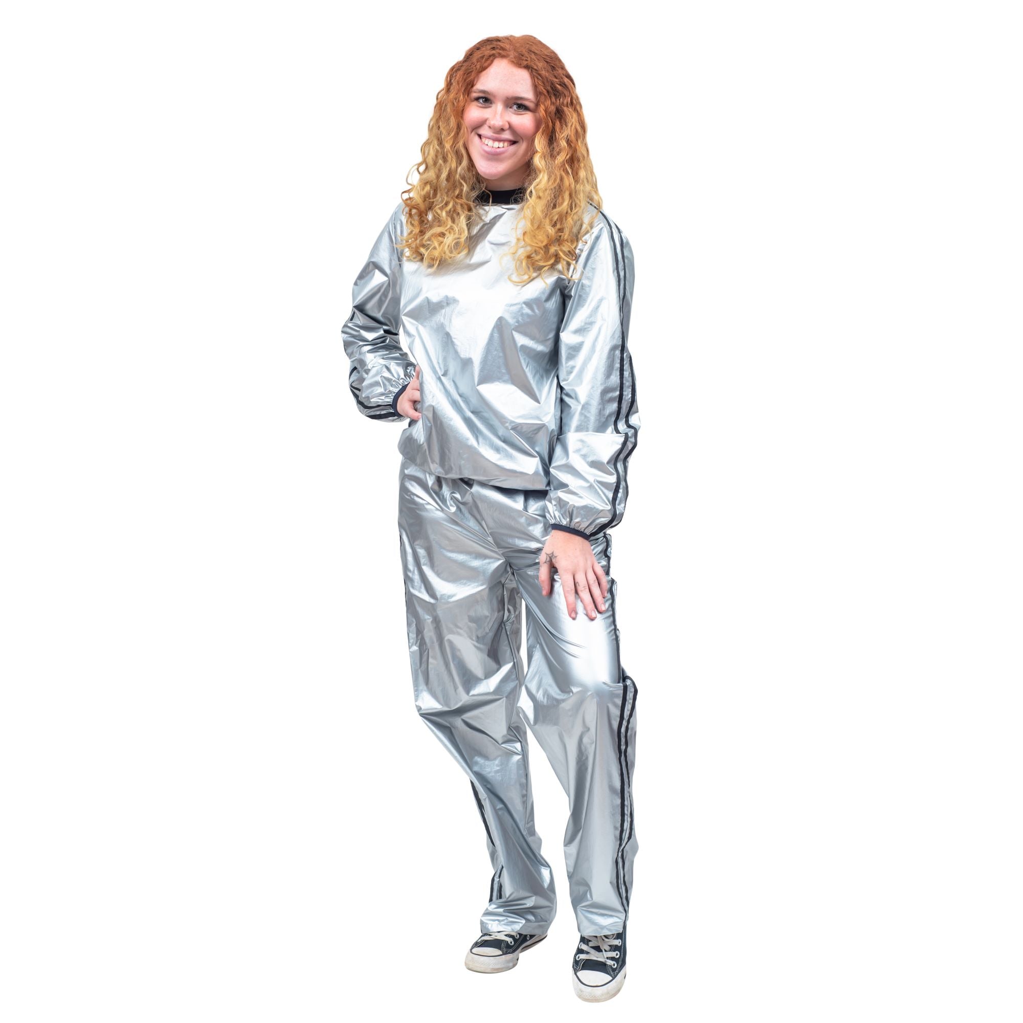 Todd & Margo Shiny Silver Workout Top and Pants