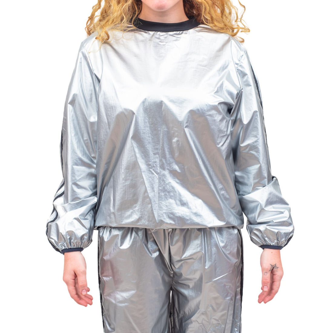white christmas dresses Todd & Margo Shiny Silver Workout Top and Pants