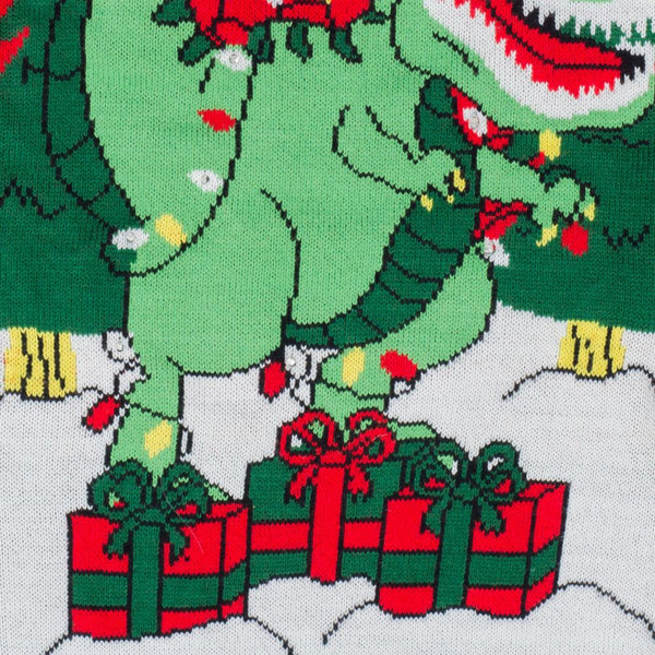 Tree Rex Light Up T-Rex Ugly Christmas Sweater