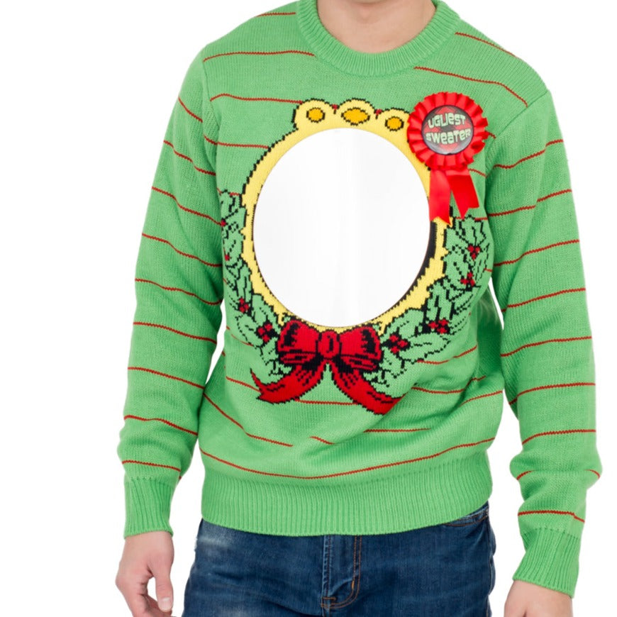 Ugliest Sweater Award Humorous Ugly Christmas Sweater (with Mirror)_2