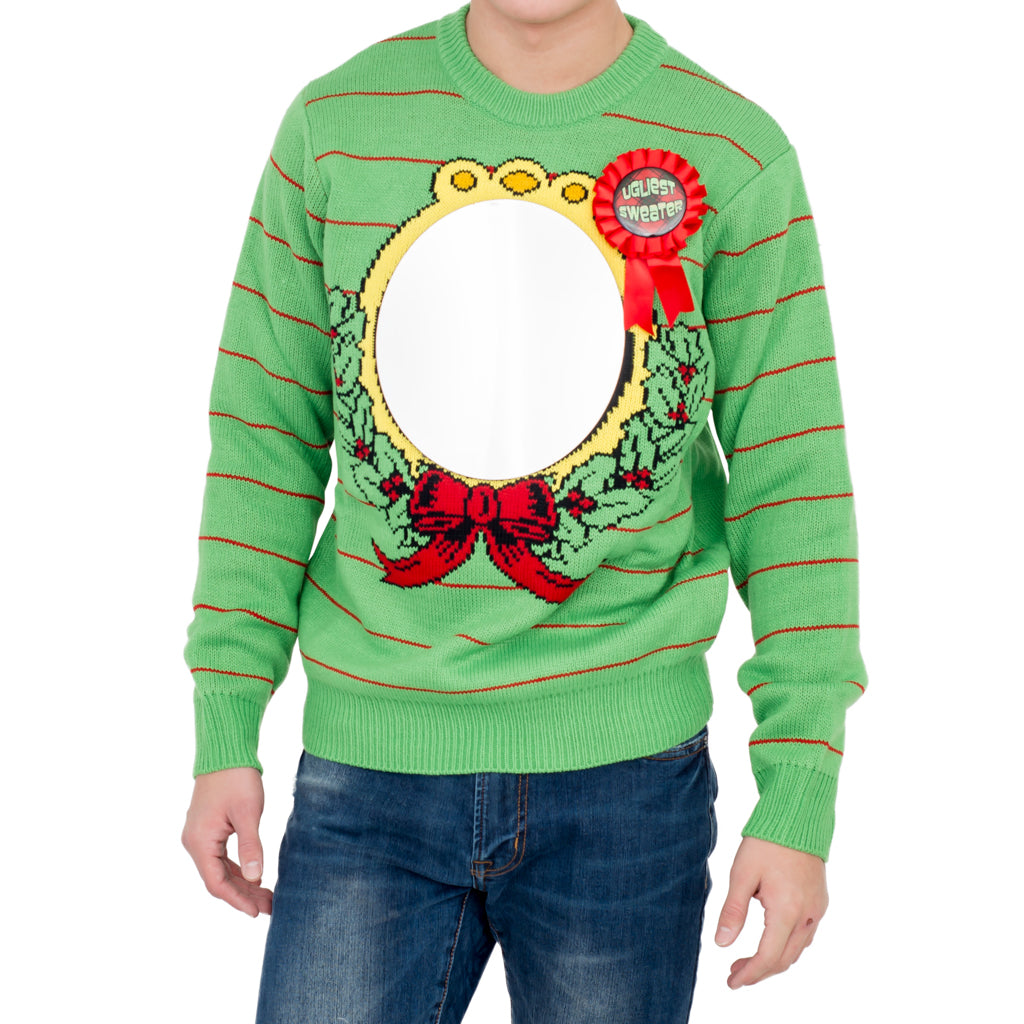 Ugliest Sweater Award Humorous Ugly Christmas Sweater (with Mirror)