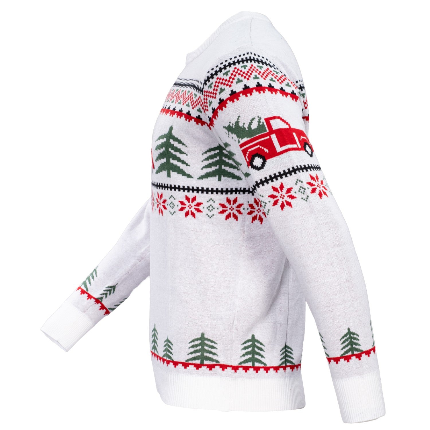 Ugly Christmas Unisex Arnold Truck and Trees Adult Holiday Knitted Sweater