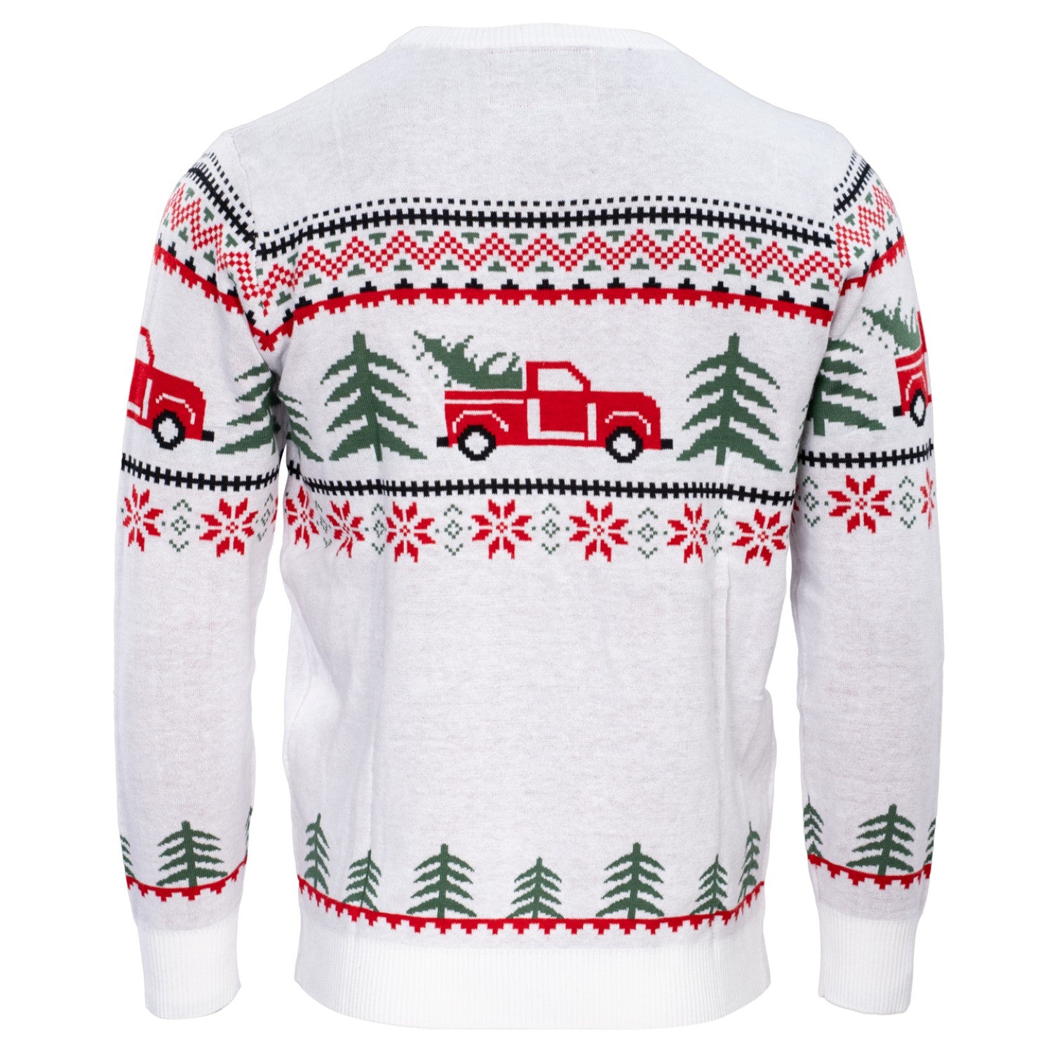 Ugly Christmas Unisex Arnold Truck and Trees Adult Holiday Knitted Sweater