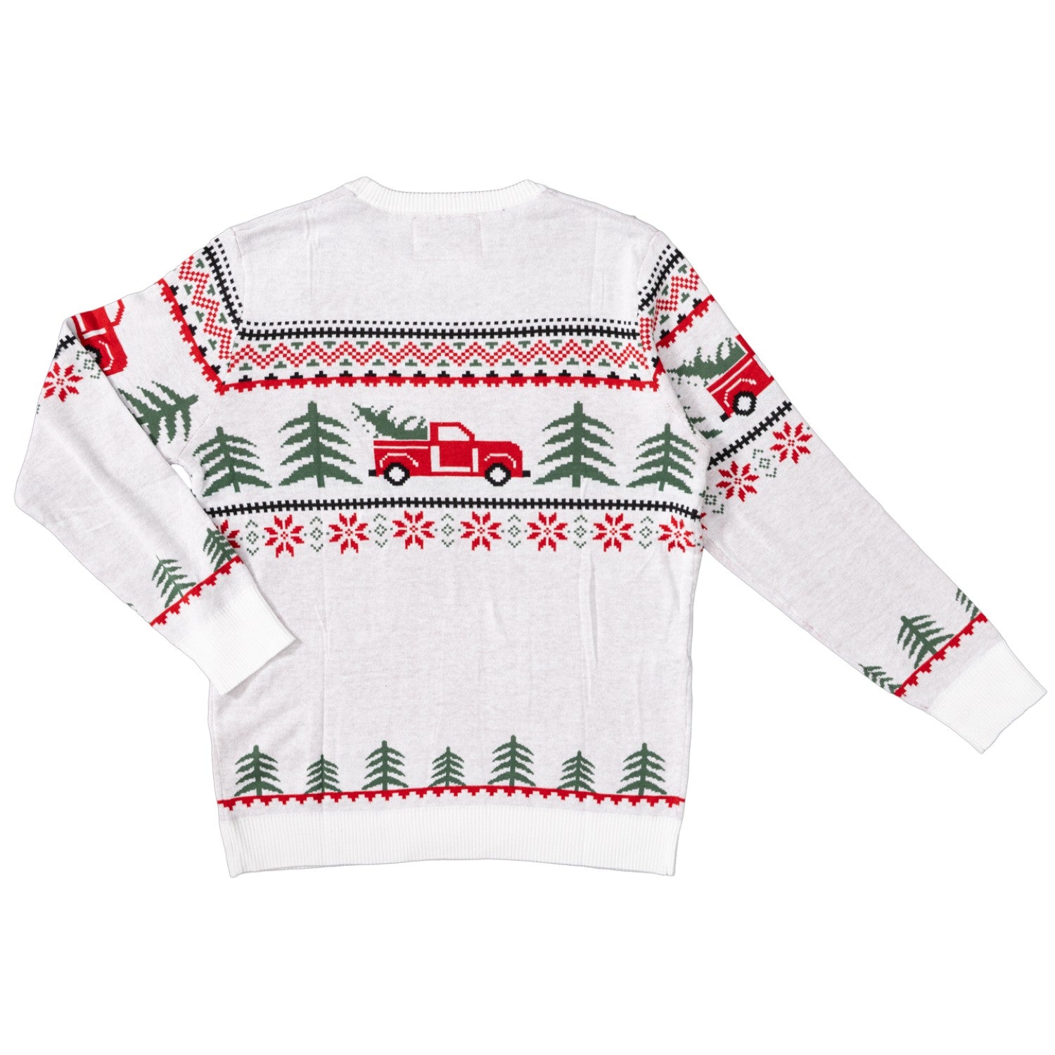 Ugly Christmas Unisex Arnold Truck and Trees Adult Holiday Knitted Sweater