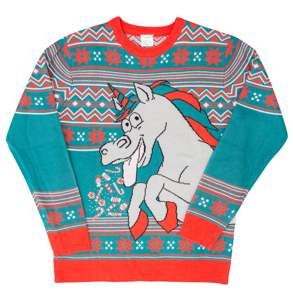 Unicorn Candy Canes and Star Dust Ugly Christmas Sweater