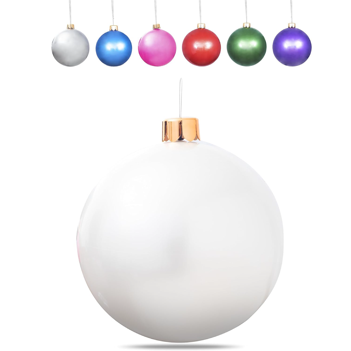 Inflatable Oversized Ornaments Jumbo Christmas Balls 15" 18" 25" or 30" inches Holiday Decorations Indoor Outdoor