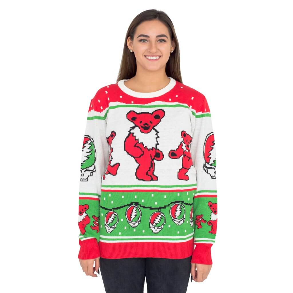 Women's Classic Grateful Dead Dancing Bears Ugly Christmas Sweater