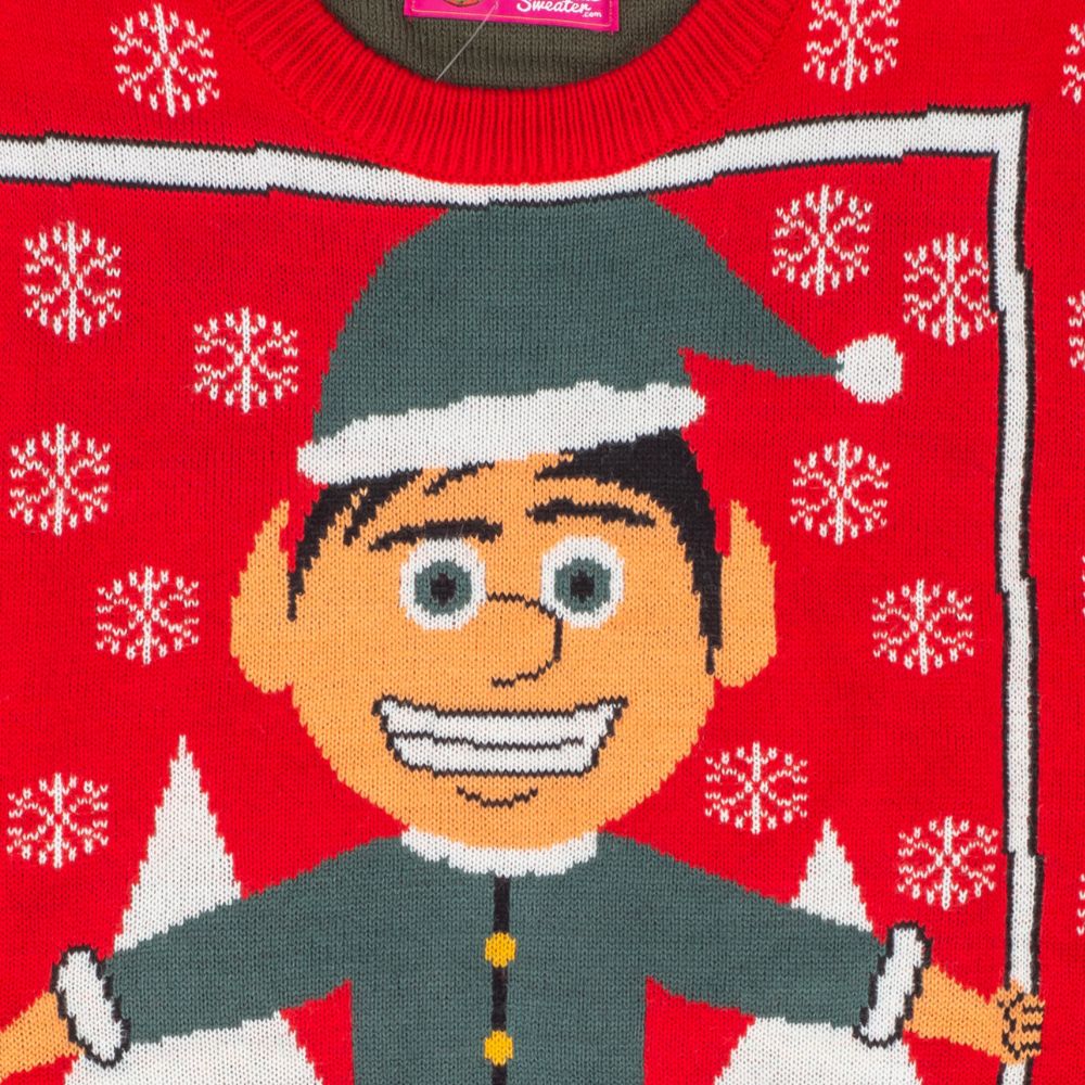 Mens #Elfie Hashtag Ugly Christmas Sweater