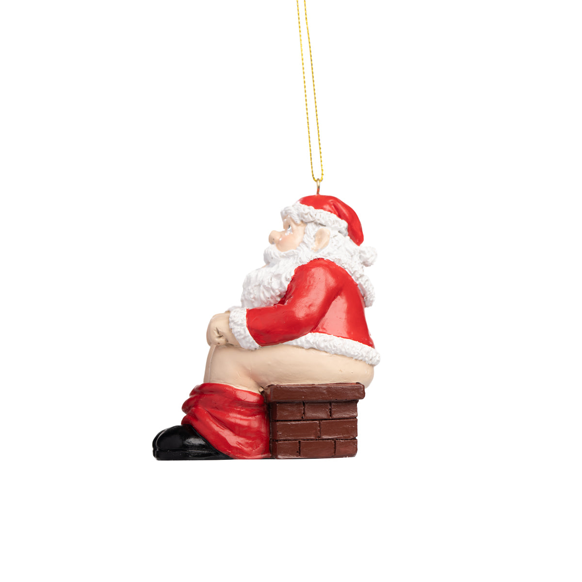 Santa pooping down chimney