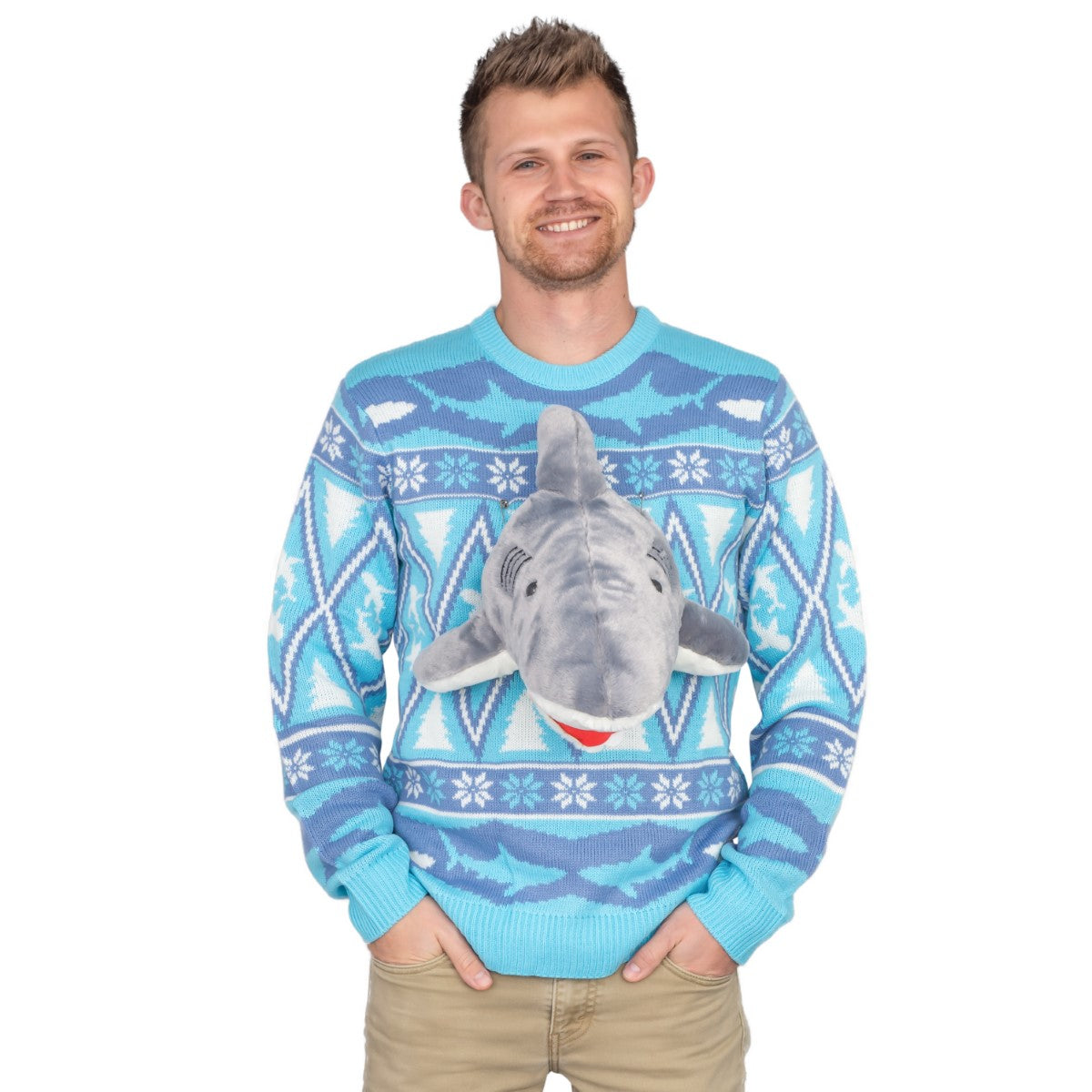3D Shark Plushie Ugly Christmas Sweater 1