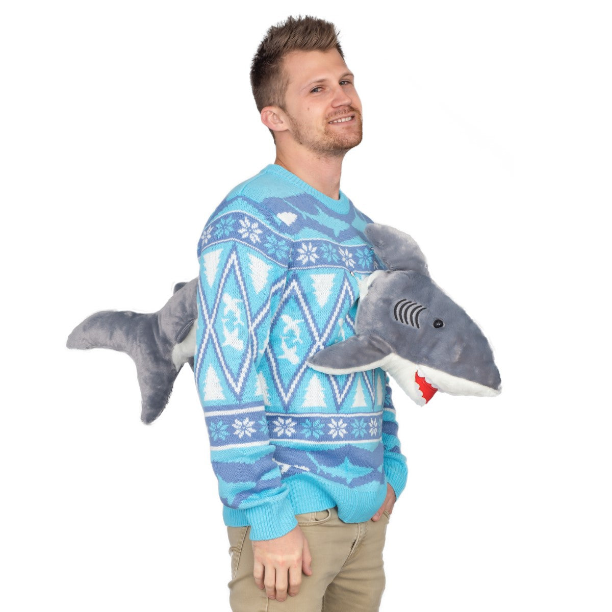 3D Shark Plushie Ugly Christmas Sweater 2