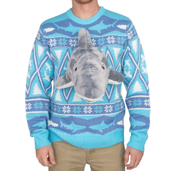 3D Shark Plushie Ugly Christmas Sweater 4